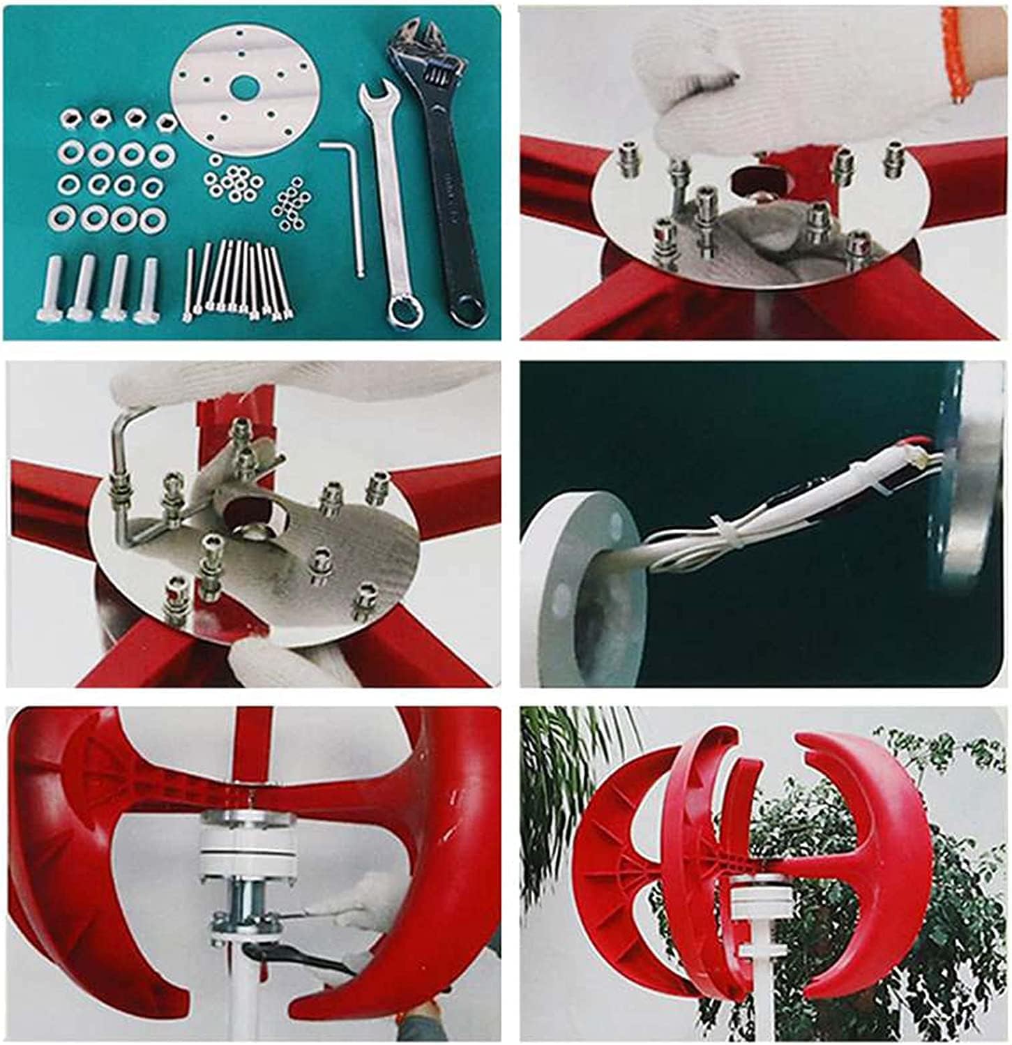 LiuSj JUnSt Energy Windmill 2000W 5 Blades Vertical Axis Permanent Maglev Wind Turbine, Generator Kit for Home Hybrids Streetlight