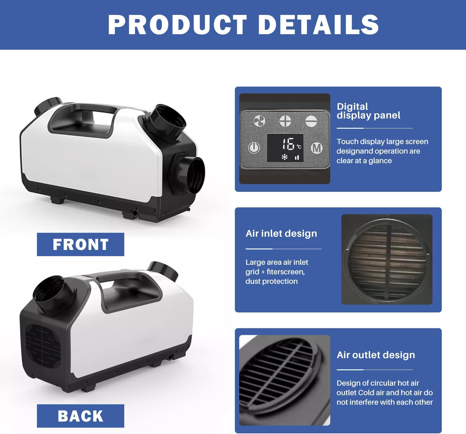 DC 24v Tent Air Conditioner 3000BTU Portable Air conditioner Cooling AC Unit for Outdoor Camping Tent Van RV Camper Motorhome Truck Trailer SUV Car New energy