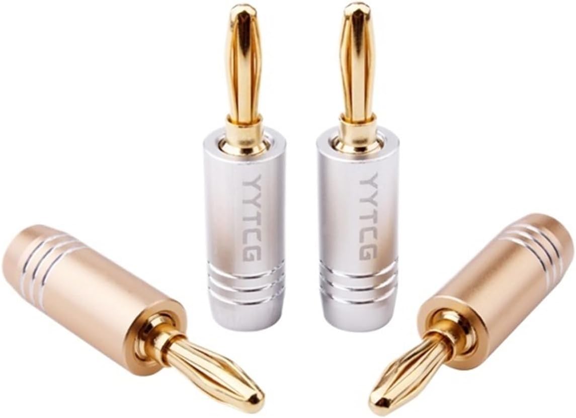 4Pcs/lot Banana Plugs Jack 24K Gold-Plated Connectors Amplifier