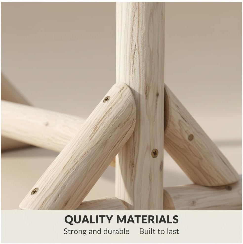 Heavy-Duty Firewood Rack for Outdoor Wood Storage – 12 ft. Natural Firewood Rack Outdoor Log Holder – Fire Wood Storage Racks, Keeps Woods Dry, Neat & Ready for Fireplace, Porch & Backyard Use