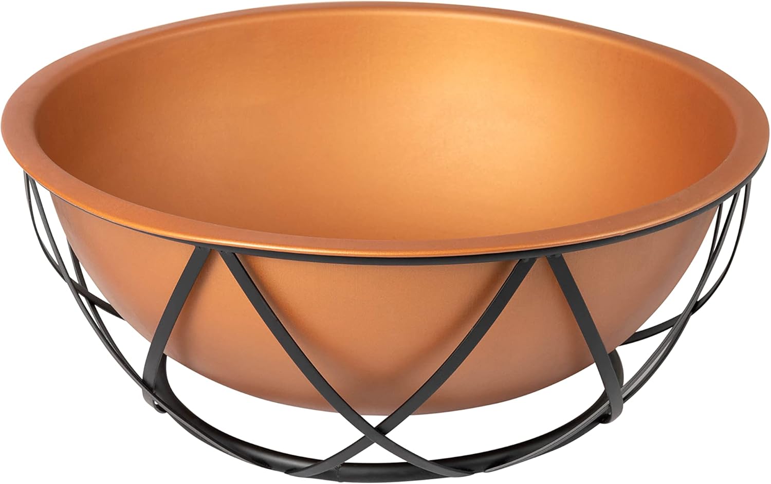 Fire Sense 62241 Fire Pit Barzelonia Copper-Look Wood Burning Lightweight Portable Outdoor Firepit Backyard Fireplace Camping Bonfire Included Screen Lift Tool & Cooking Grate - Round - 26