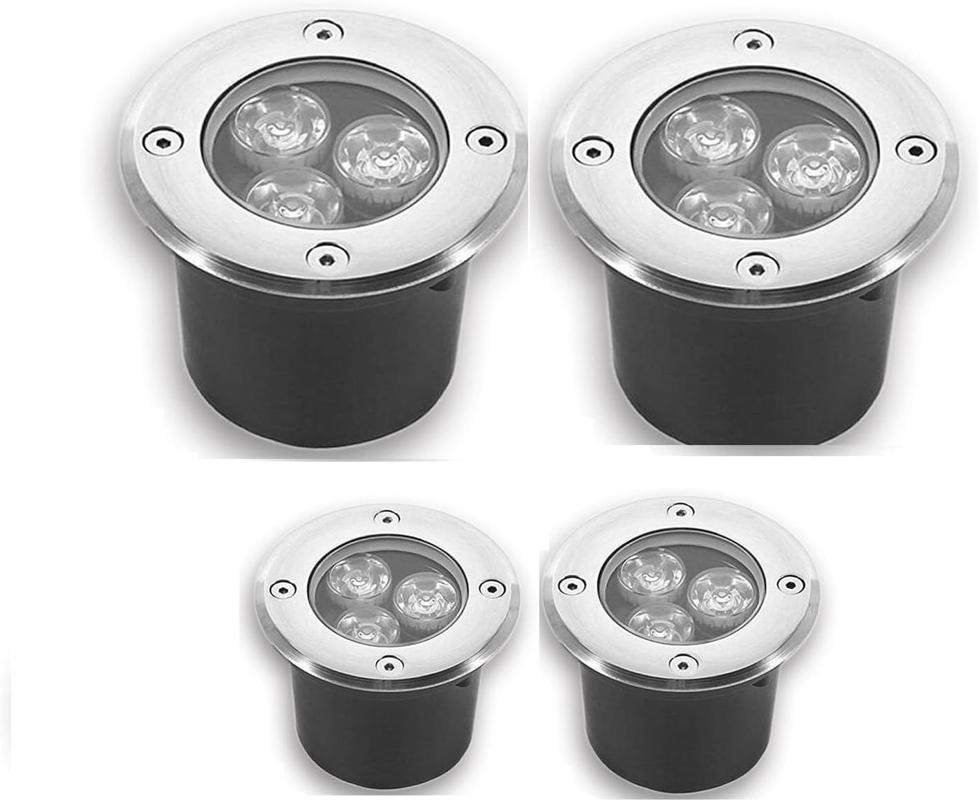 4PCS Outdoor Recessed Underground Light - LED Floor Lamp, IP66 Waterproof Recessed LED Spotlight, Low Voltage Landscape Lights, Round Outdoor Buried Lights, For Garden, Driveway, Step ( Color : B