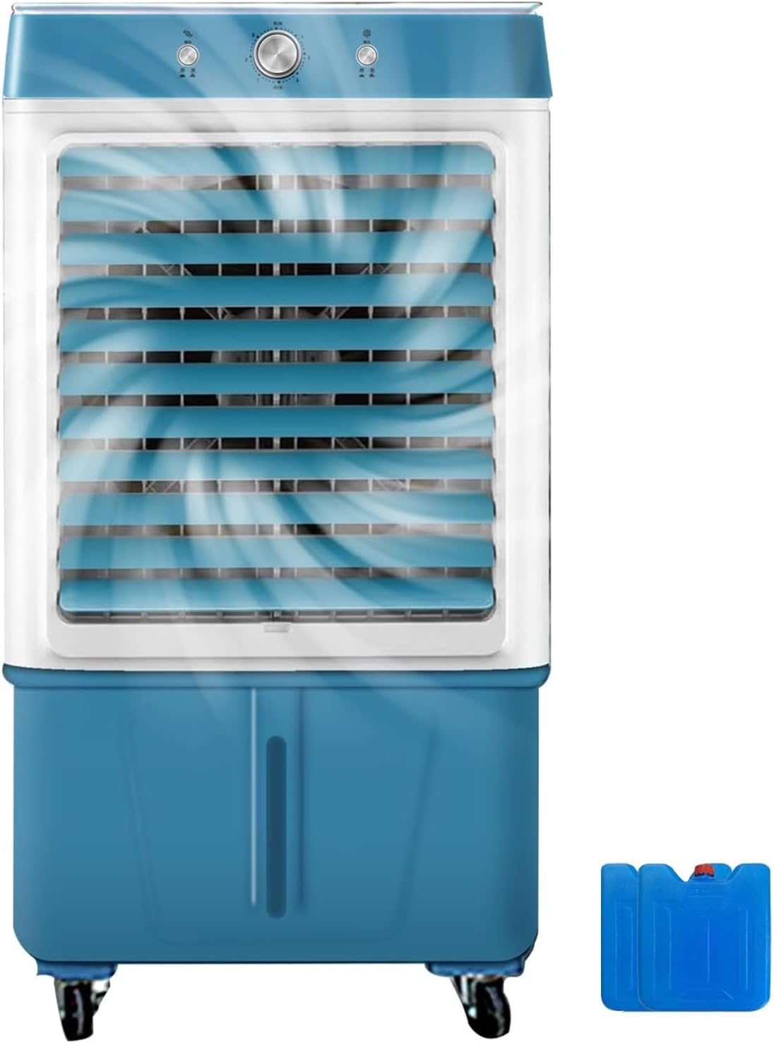 Portable Air Conditioners, Swamp Cooler, Wide-angle Air Supply, 3 Ice Curtains, Quiet Operation, for Bedroom and Office, with 45L/10bal Water Tank