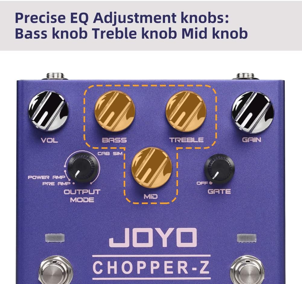 JOYO R-18 Modern Metal Amp Simulators Pedal and CM-05 6 Pack Professional Patch Cables