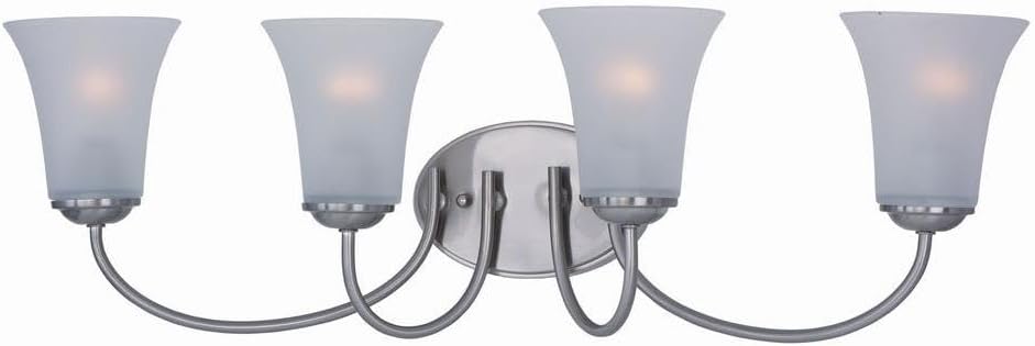 Maxim Logan 4 Light Vanity Light with Satin Nickel Finish and Frosted Glass
