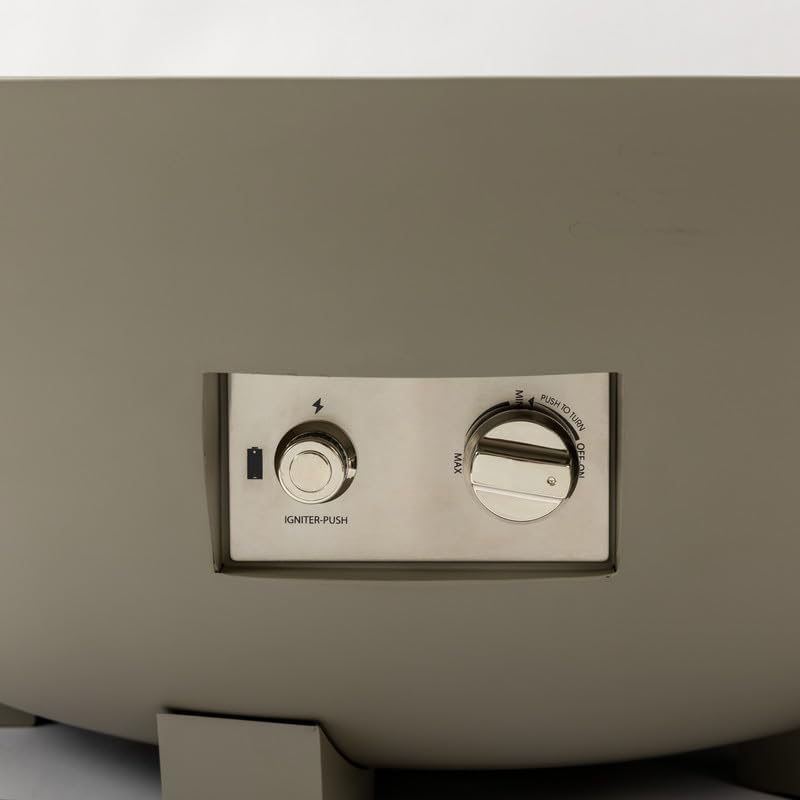 36in Round Metal Fire Pit Offering Easy Ignition System Durable Grey Finish and Practical Conversion to Outdoor Table Function