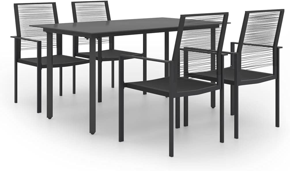 5 Piece Patio Dining Set,Durable Steel Patio Dining Set with WeatherResistant Rattan Chairs Patio Furniture Sets, Outdoor Furniture Sets