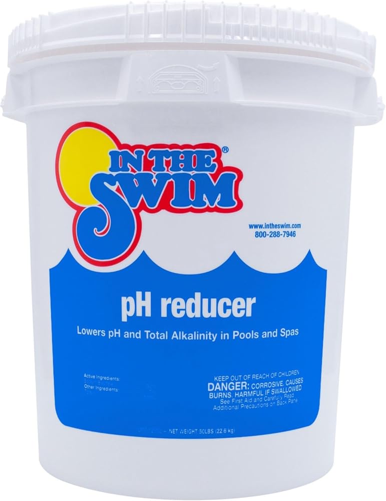 In The Swim pH Reducer for Swimming Pools, Spas, and Hot Tubs - Lowers Alkalinity - Prevents Cloudy Water - Balances Water - 90% Sodium Bisulfate - 50 Pounds