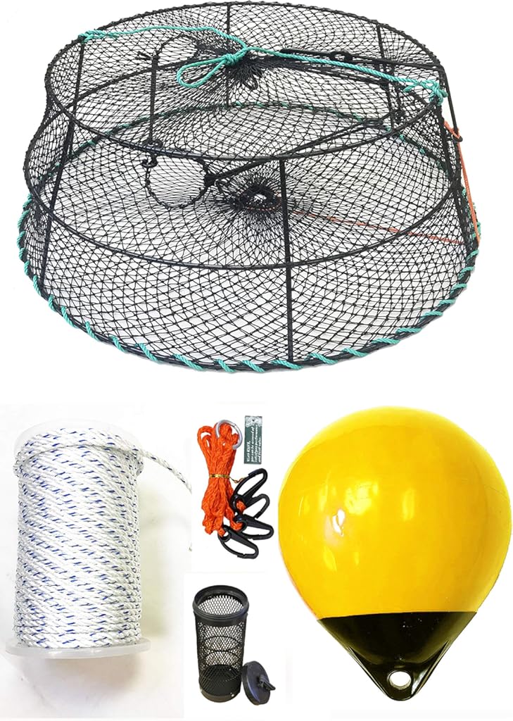 KUFA Sports Vinyl Coated Tower Style Prawn Trap with Prawn Trap Accessory Combo(CT78+PHM38Y+HA2)