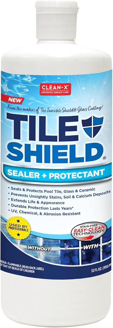 Tile Shield Sealer & Protectant, Nano Protective Pool Tile Treatment, Seals & Protects, 32 oz Pack of 1