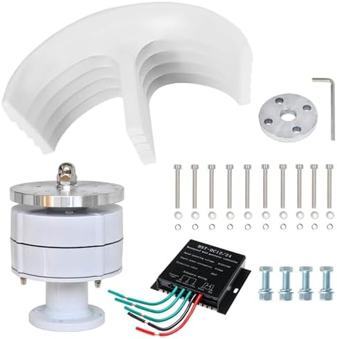 12000W Vertical Wind Turbine Generator with Controller - Three-Phase AC Permanent Magnet for Home Use, Red 24V, Eco-Friendly Renewable Energy Solution