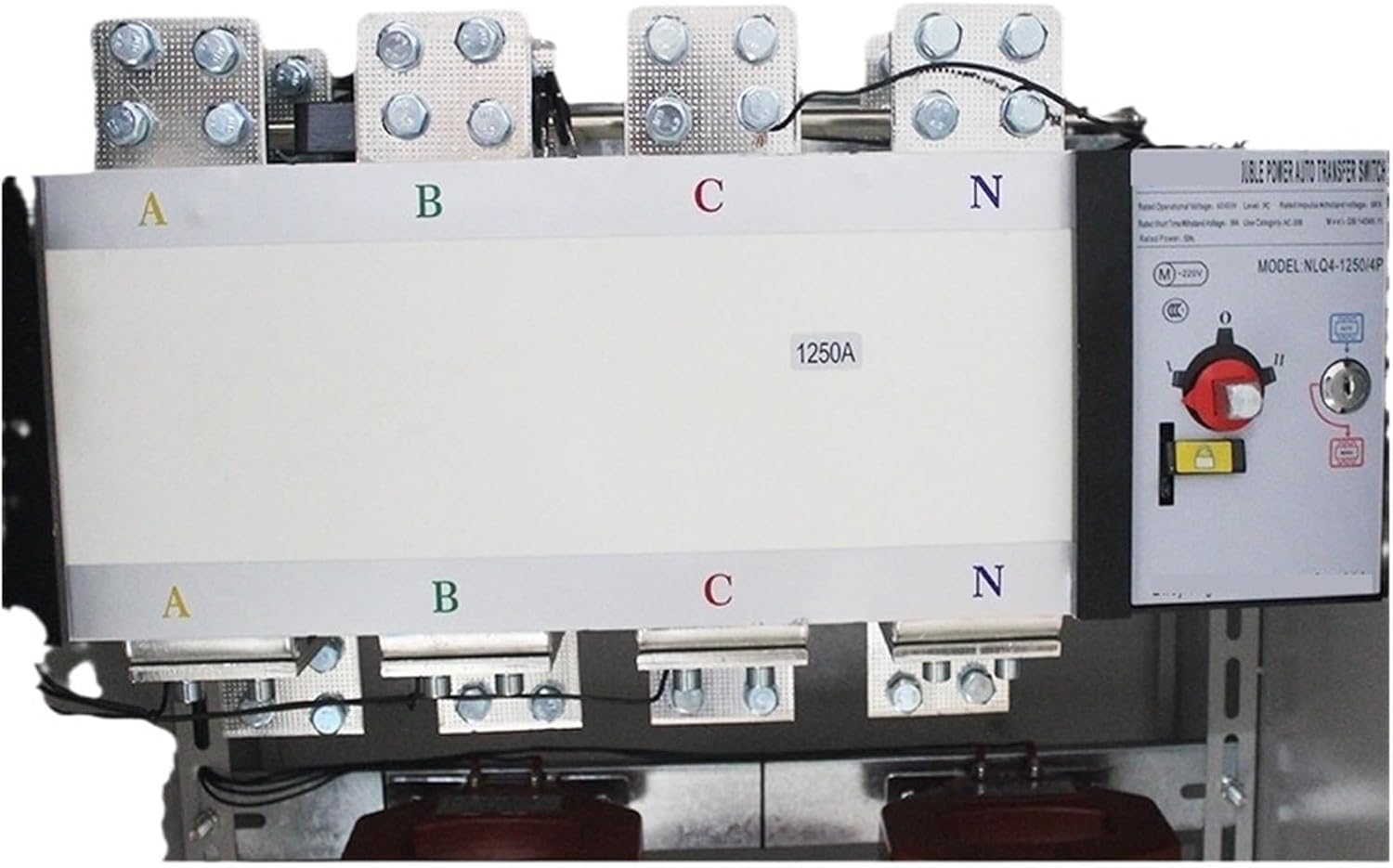 Double Power Automatic Transfer Switch NLQ4-1250A 4P Isolation Dual Power Automatic Transfer Switch Generator Mains Switch Fire Fighting Type(NLQ4-1250A/4P)