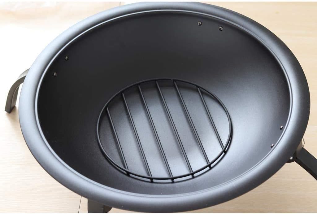 Garden Fire Pit Grill Bowl Grill Barbecue Rack Outdoor Fire Pit,42 Inch Large Bonfire Wood Burning Patio & Backyard Firepit for with Round Spark Screen, Fireplace Poker and Metal Grate