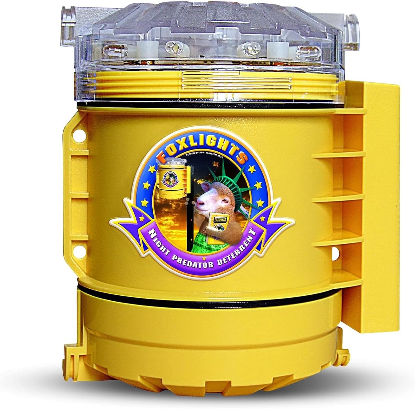 Foxlights Non-Solar Predator Deterrent – 9-LED Night Guard with 360° Coverage, Random Flashing Lights – Humane Repeller for Chicken Coops, Poultry, Livestock, Gardens & Farms