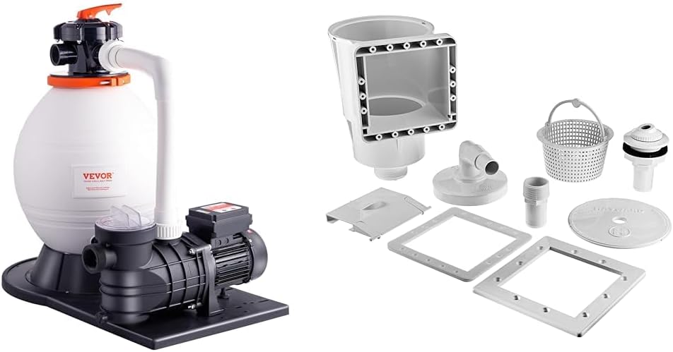 VEVOR Sand Filter Ground 16-inch, 3500 GPH, 1 HP Swimming Pumps System & Hayward SP1091LX Dyna-Skim Above-Ground Pool Skimmer