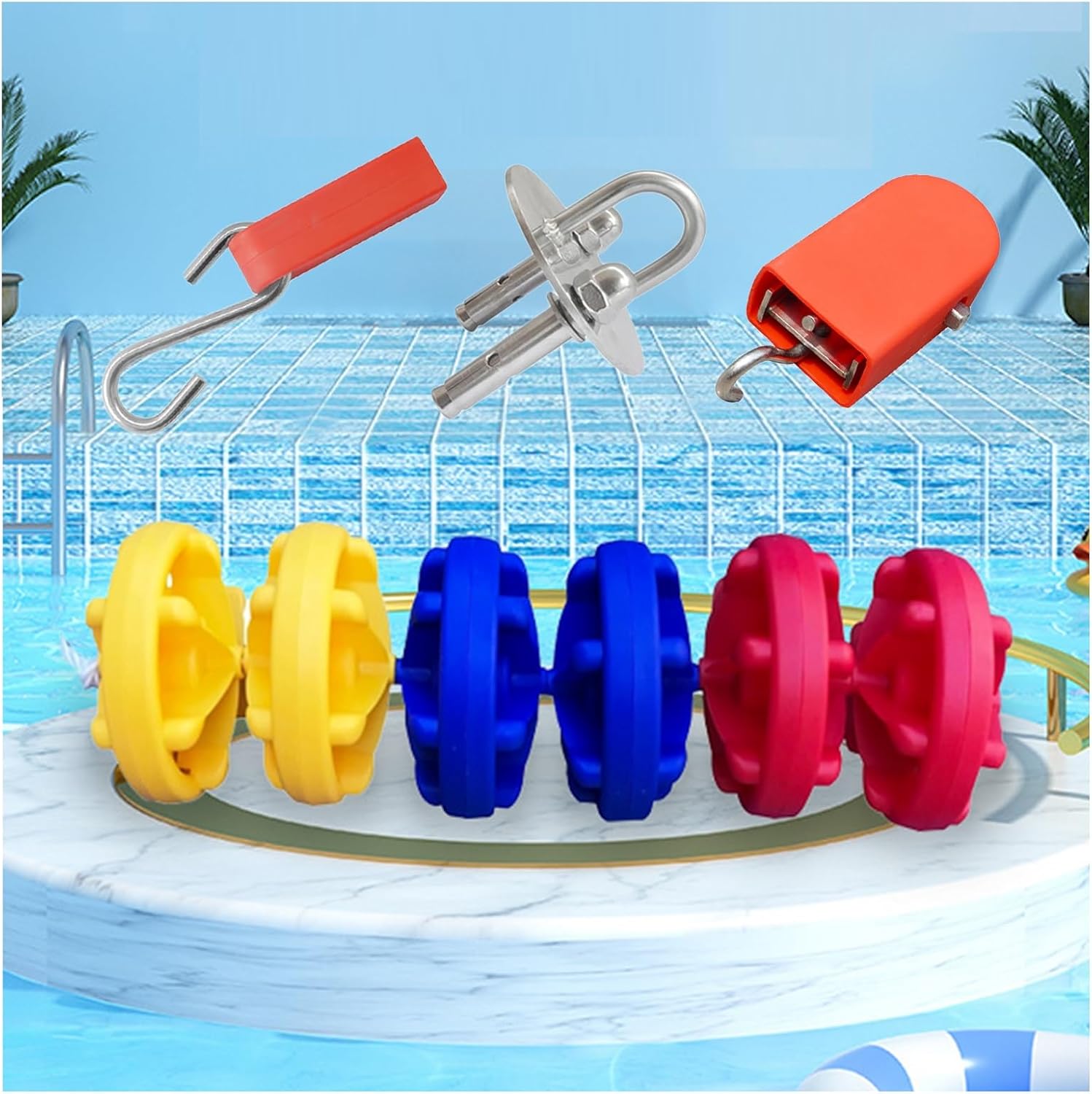3.3-40ft Swimming Pool Safety Float Line Divider Rope Kits,Safety Pool Division Cordon,Pool Break Waves Safety Rope for Commercial(Nylon Rope,3ft/100cm)