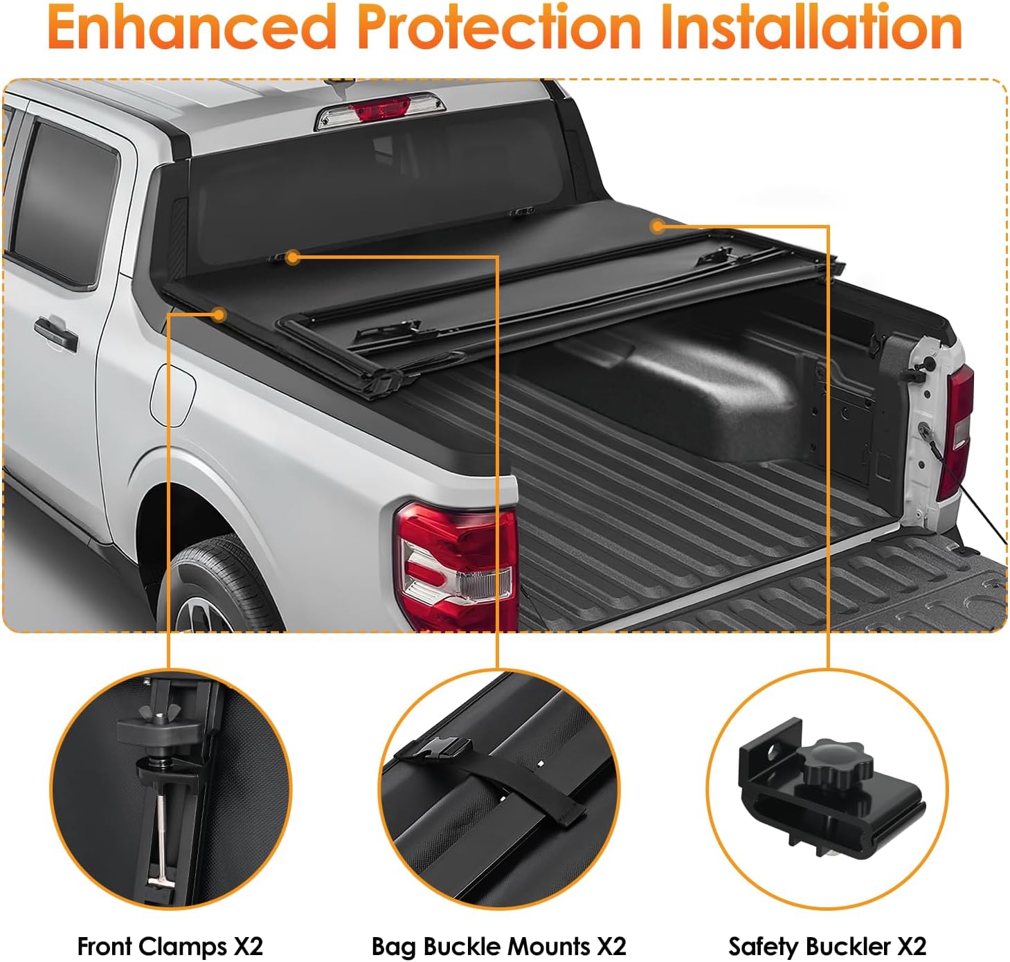 Nilight Soft Tri-fold Truck Bed Tonneau Cover Compatible with Jeep Gladiator JT 2020 2021 2022 2023 2024 2025-5ftr