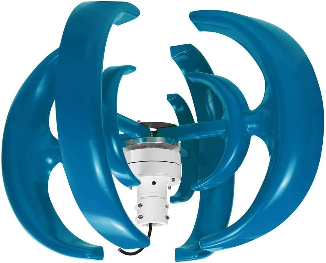 4200W 12V 24V 4 Blades Lantern Wind Turbines Generator Vertical Axis Motor Kit for Home Hybrids Streetlight Use Electromagnetic,12v