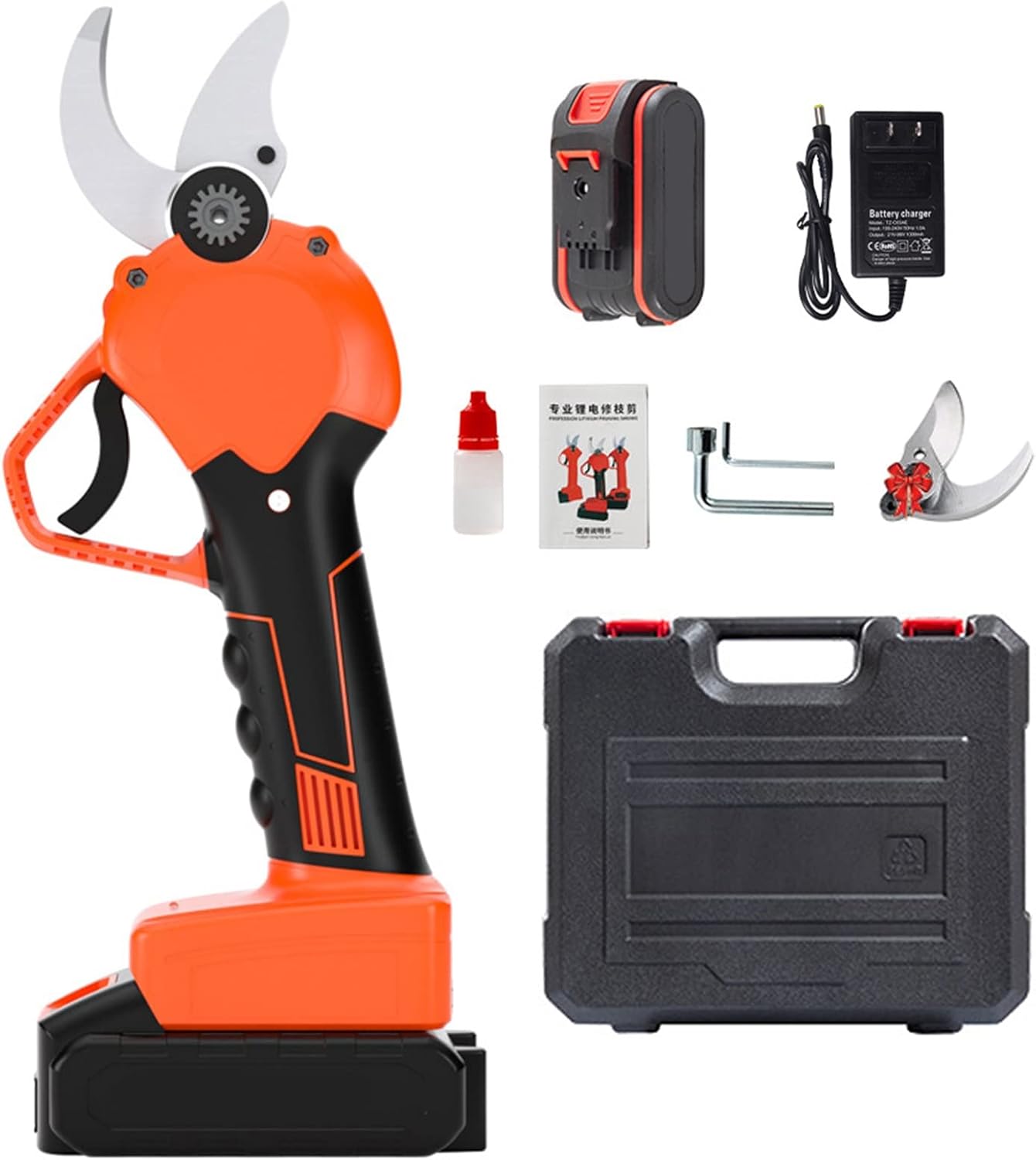 Cordless Electric Pruning Scissors Shears-Professional Power Tree Branch Pruner Secateurs with Backup Rechargeable Lithium Battery Powered Tree Branch Cutter, 25mm/30mm Cutting Diameter