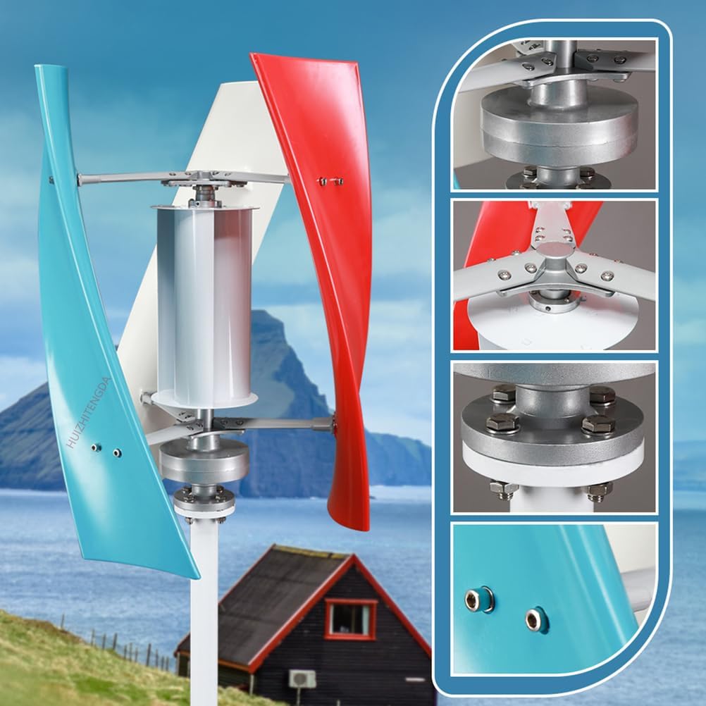 8000W No Noise Home Wind Turbine Generator,12V 24V 48V Magnetic Levitation Turbine W/Controller 3 Blade Wind Turbine Generator for Home Street Lighting