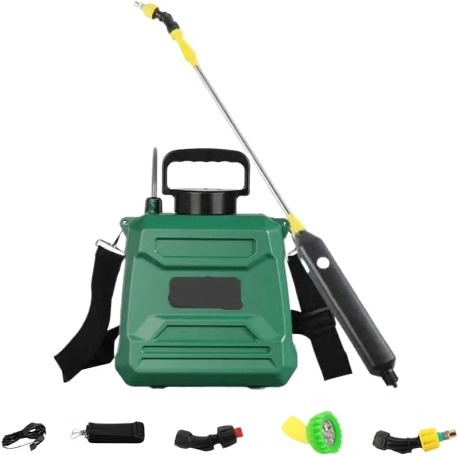 Tangerine 5L Backpack Type Pressure Sprayer for Farming Electric Irrigation Disinfection Pesticide Spray Compatible with Standard Nozzles Available in Green Blue White Colors(Green)