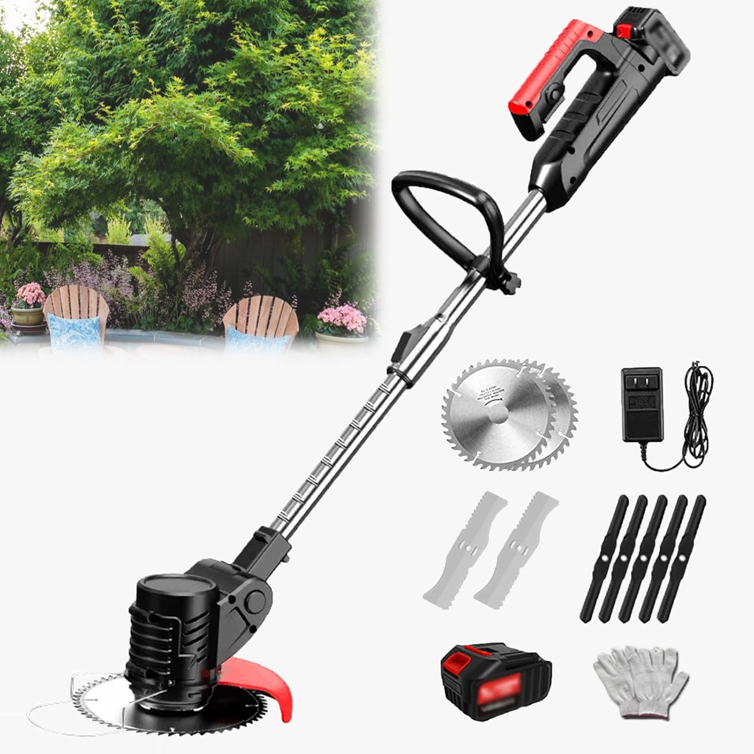 Handheld Electric Lawn Mower, Small Household Lawn Mower, Rechargeable Lawn Mower Easily Replaces Manual - Bush Weeding - 1880W-24V,24V/4.0Ah