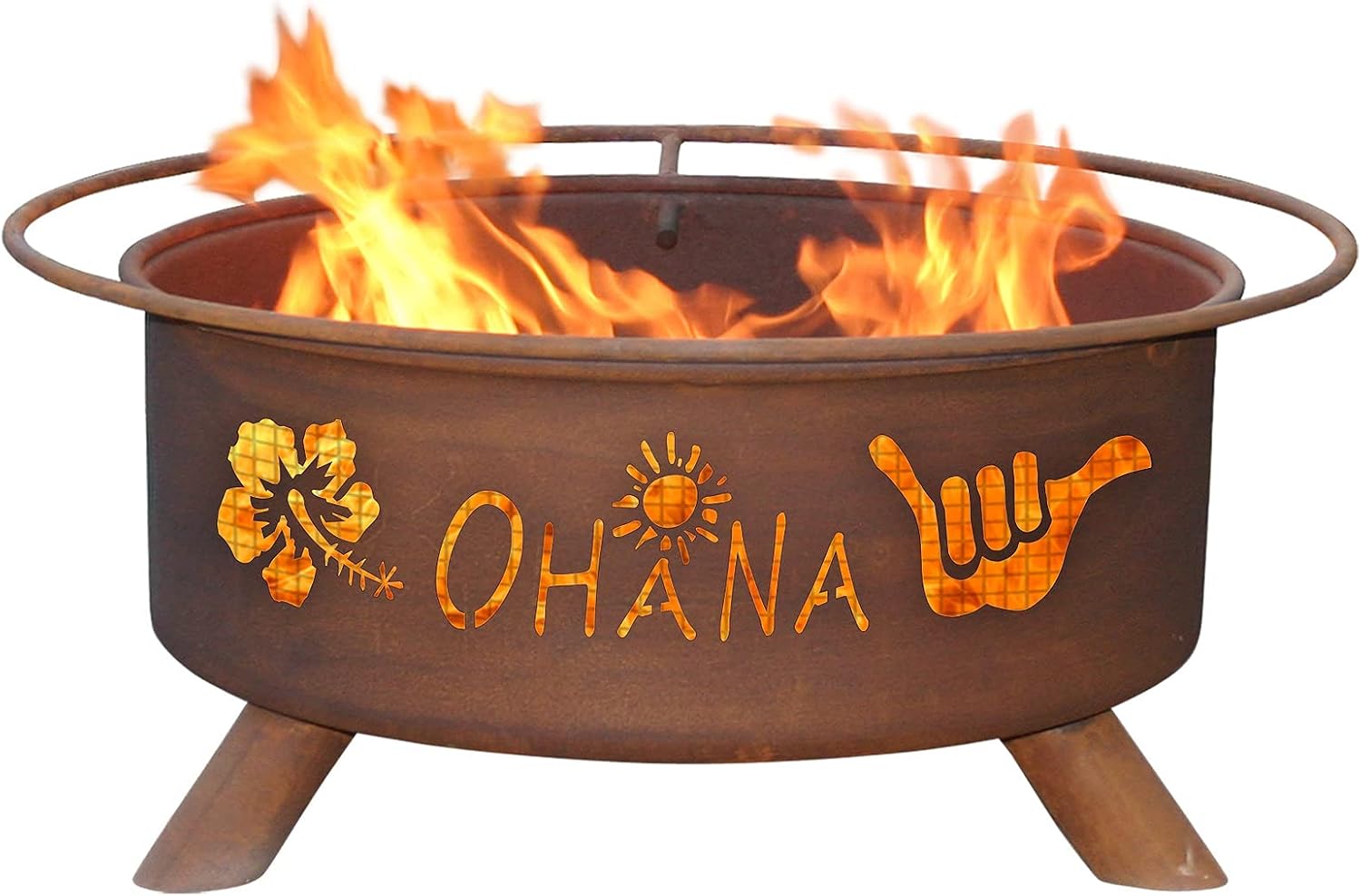 Patina Products F127 Ohana Steel Outdoor Fire Pit - 24 x 24 x 11 inch - Natural Rust Patina Finish