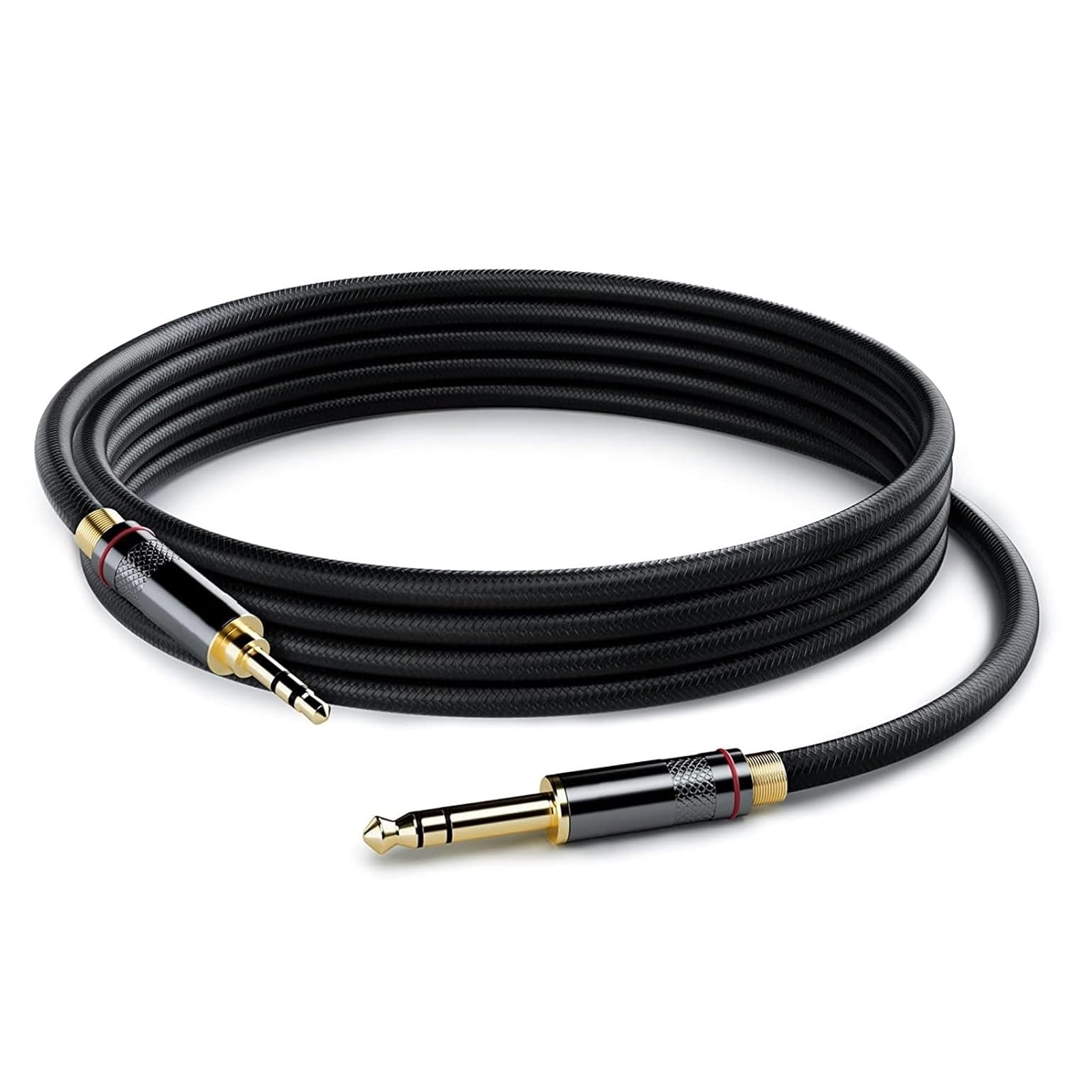 Pro Audio Cable Cable 3.5 to 6.5 Silver-Plated Copper Mobile Phone Electric Guitar to Amplifier Mixer 6.35mm(5m)