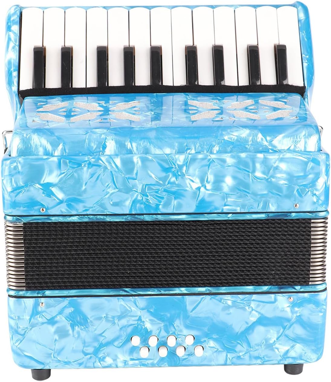 Kids Accordion, Bright Color Kids Accordion 22 keys Button Accordian, Black and White Piano Keys Accordion Acordeon Concertina, for Kids Children (Sky Blue)