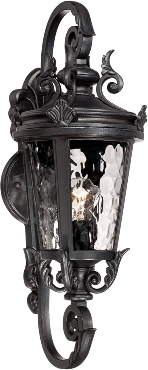 John Timberland Marseille Traditional Outdoor Wall Light Fixture Black Steel Scroll 19
