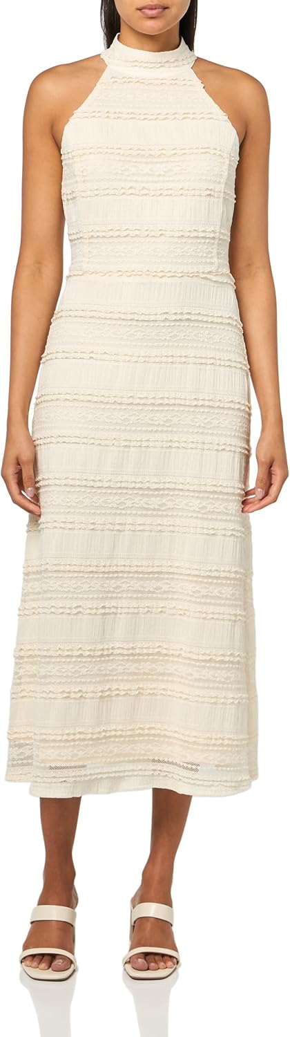 Anne Klein Women's Halter Neck Modern Midi Dress