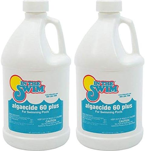 In The Swim Algaecide 60 Plus for Swimming Pools - Non-Metallic, Low Odor, Non-Foaming Algae Bloom Preventative - Chlorine Sanitizer Compatible - 1 Gallon