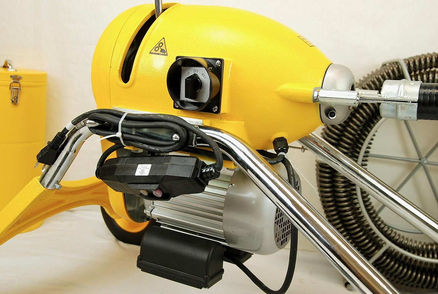 BLUEROCK Package Deal BLUEROCK Model SDS200 1.5HP 2inches - 8inches Sectional Pipe Drain Cleaning Machine Kit w/ 120' Cable Snake & Cutters Set