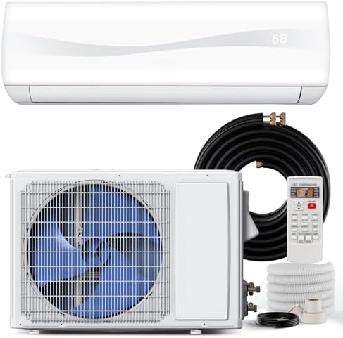 SIMOE 12000BTU Mini Split AC/Heating System -Ductless Inverter Mini Split Air Conditioner and Heater with 1 Ton Heat Pump, Cools Up to 750 Sq. Ft Energy Efficient, 208-230V 17 SEER2 Wall-mounted AC