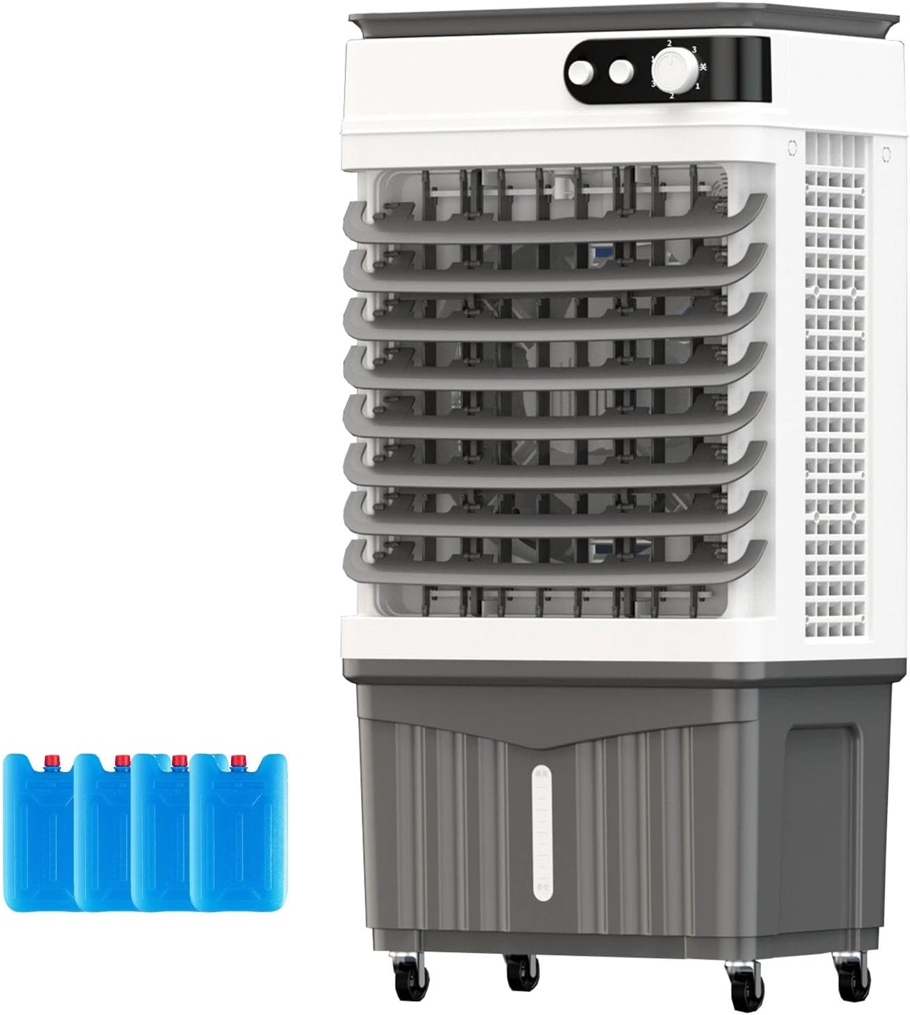 Swamp Cooler, Portable Evaporative Air Cooler, 4 Ice Box & 6.6 Gal Tank, 3 Speeds, 3-in-1 Portable Air Conditioners for Outdoor, Office, Home