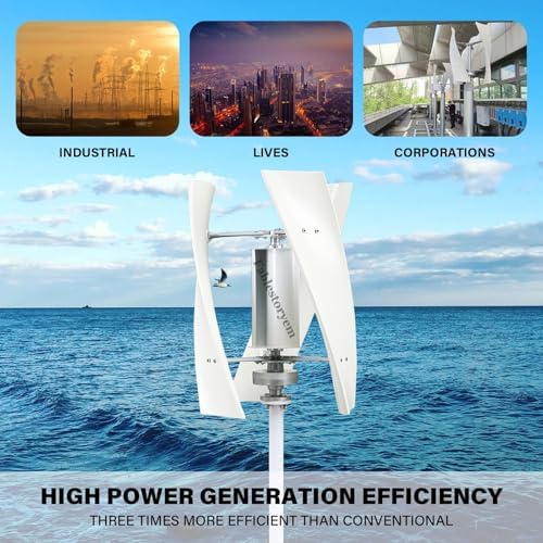 14000W Vertical Wind Turbine Generator - No Noise, Magnetic Levitation, MPPT Controller for Home Energy Supplement, 24V - Eco-Friendly Renewable Energy Solution