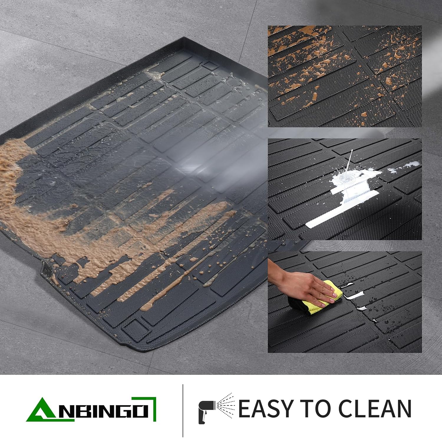 ANBINGO®-Floor Mats & Cargo Liner for 2025 2026 Chevy Equinox (Not for EV) & GMC Terrain with Backrest Mats All Weather TPE Protection for 2026 Equinox Mat Accessories