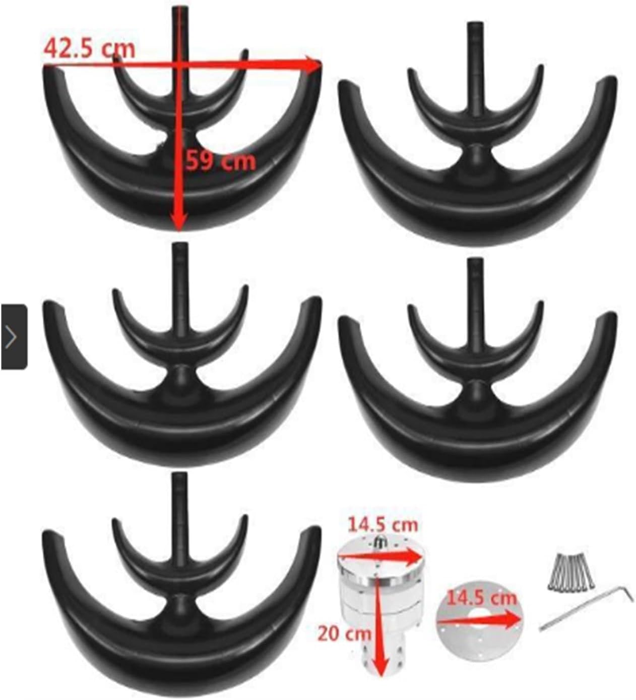 Wind Generator, 1000W Wind s Kit 5 Blades Power Generator for Boat Charging Black Lantern Type Industrial Energy Equipment Wind Generator,for Home Boat Marine(1000w)