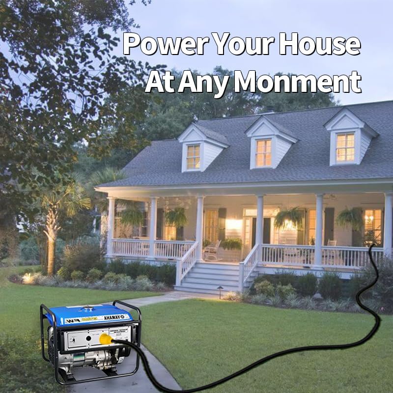 50 Amp 12FT Generator Cord and Power Inlet Box Combo Kit NEMA 14-50P Male to SS2-50R & CS6364 Twist Locking with Inlet Box for Generator and RV Camper to House Shore Power Connector