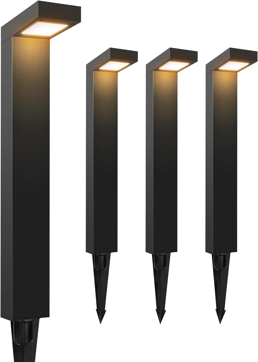 GKOLED 4-Pack Low Voltage Landscape Lighting, Pathway Lights, 3W 9-15V AC/DC Wired Outdoor LED Landscape Path Lights for Garden Driveway Accent Lighting Fixtures, Die-cast Aluminum Housing, UL-Listed