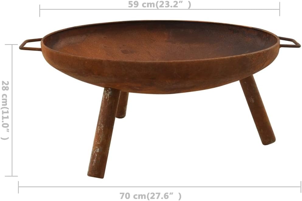 Outside Metal Backyard Bonfire Patio Fire Bowl Kit Fire Pit 27.6