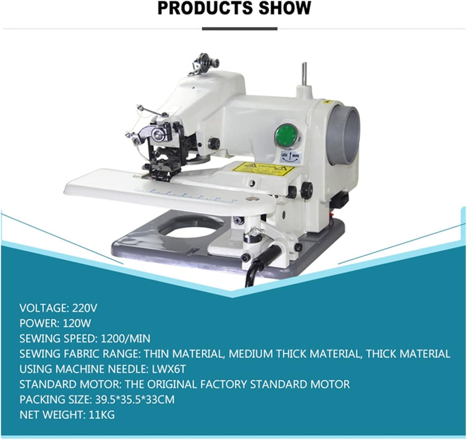 120W Household Sewing Machine Desktop Blind Stitching Machine Direct Drive Clothes Fabrics Overlock Sewing Machine KX500 with Efficiency