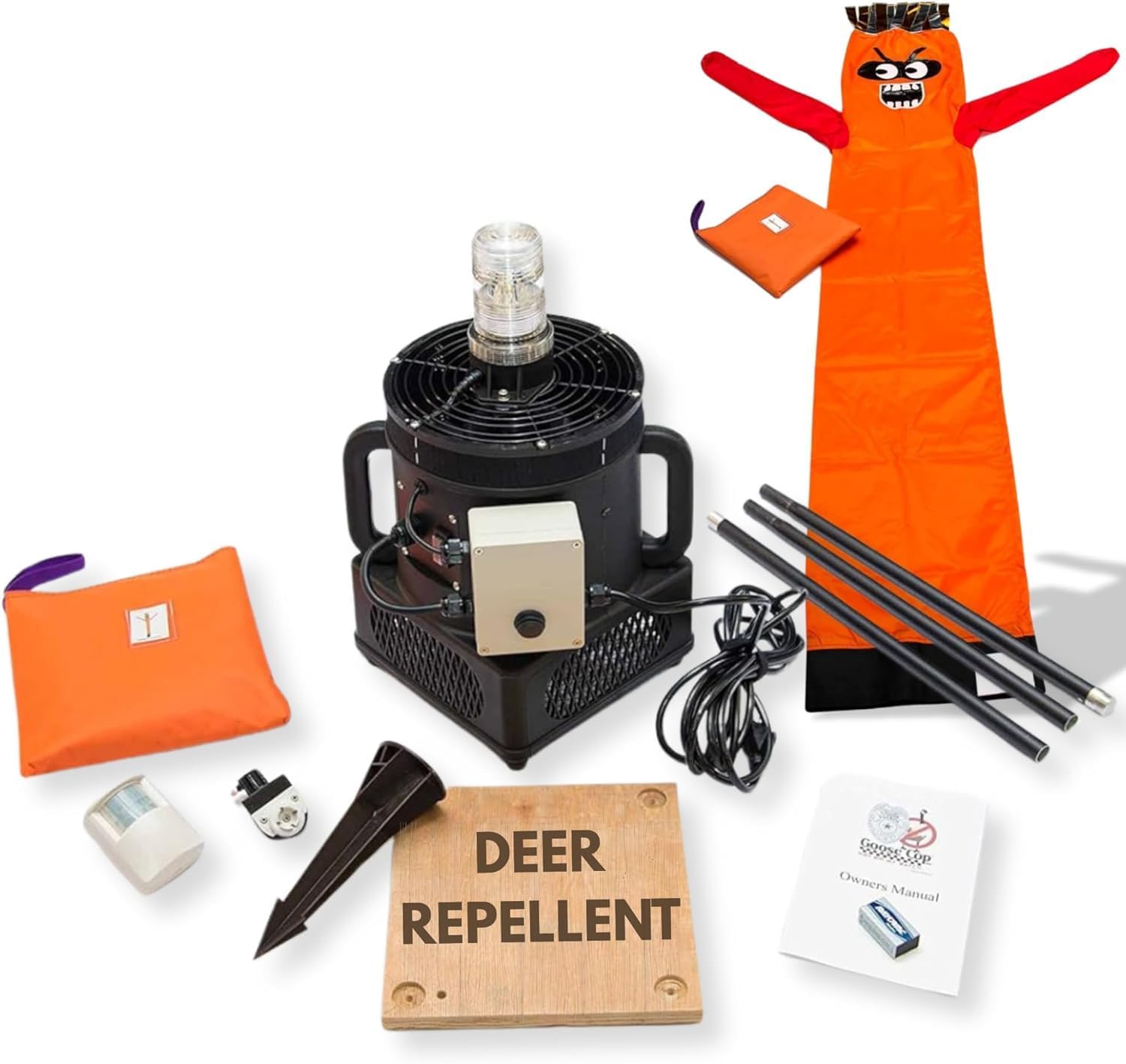 Motion Activated Deer Deterrent Devices Outdoor - Electronic Goose Out System - Keep Goose Away - Natural Alternative to Spray, Liquid & Granules