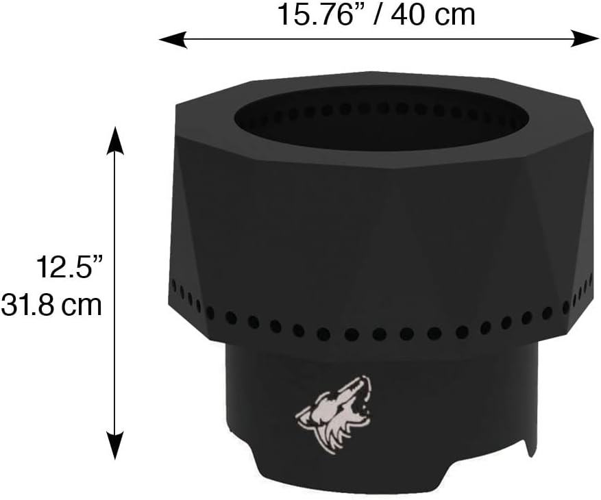 Blue Sky Outdoor Living Fire Pit - 15.76 x 12.49 Arizona Coyotes Ridge Portable Smokeless Fire Pit with Team Logo & Carrying Bag