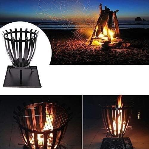 Fire Pits Outdoor Wood Burning Large Bonfire Wood Burning Patio Coal Grill Firepit for Outside Grill Charcoal Smokeless Grill with Spark Screen Poker with Cover BBQ Cooking for Outside Camping