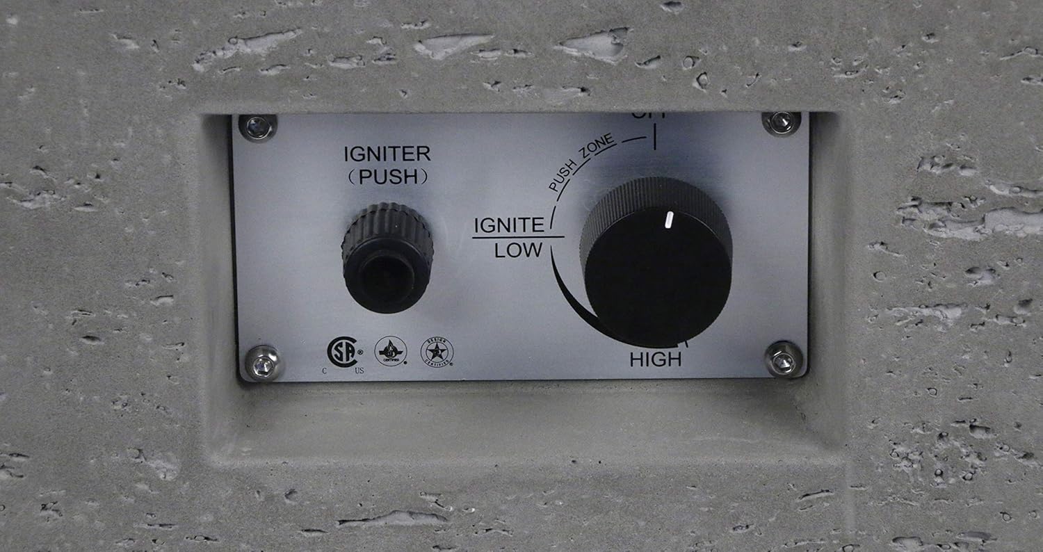 Pyromania Genesis Outdoor Concrete Fire Table, 41 Inches Round - Propane Model in Slate Gray Color