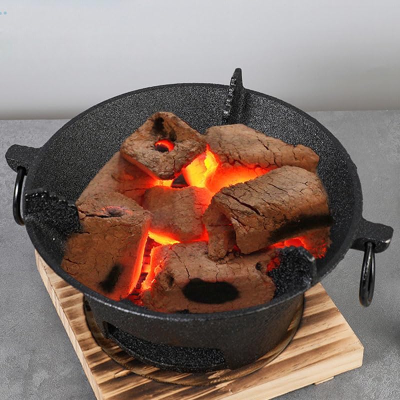 Outdoor Fireplaces Charcoal Stove Furnace Camping Fire Pit Heating Cast Iron Brazier Garden Rack Tea Baking Cooking Household Fire Pits