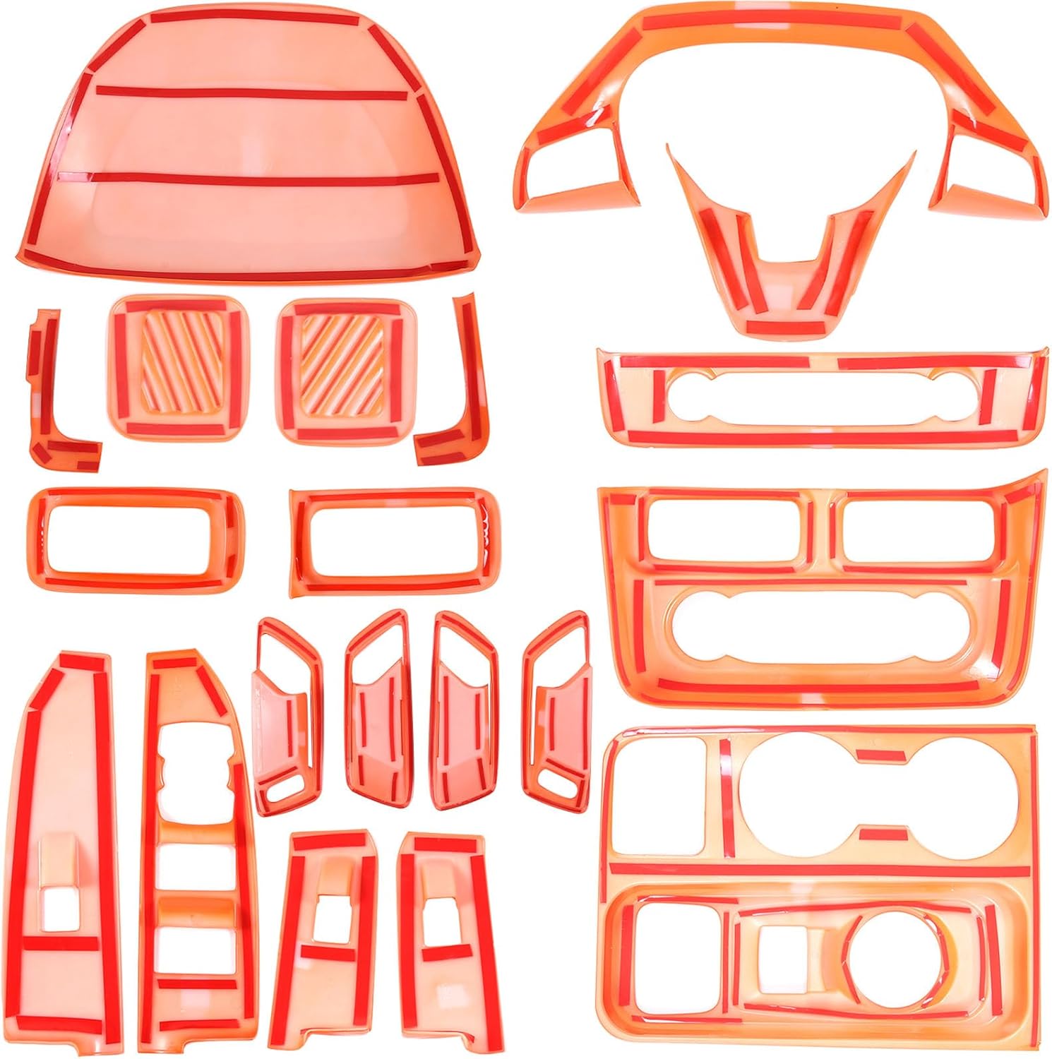 Car 20Pcs Interior Decoration Trim Kit Compatible with Ford Maverick 2022-2024 Center Console A/C Volume Switch/Dash Outlet Vent/Gear Shift/Door Handle/ Window Lift Panel Protector Cover Accessories