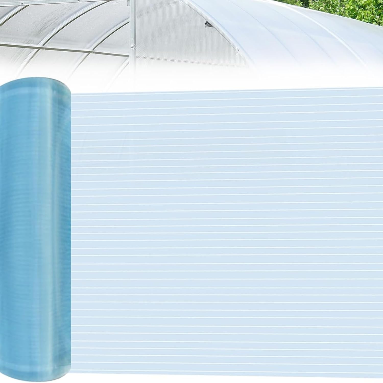 Polycarbonate roof coverings, Resistant to Ultraviolet Rays and Wind and rain, are Used for Outdoor Greenhouse and Garden roof Replacement(0.5x9m/1.64x29.52ft)