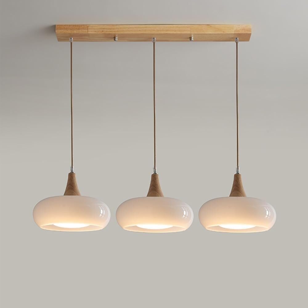 Modern Milk Glass Pendant Light Orange Glass Mid Century Modern Chandelier Drum Lighting Fixture,Chandelier LED Ceiling Light